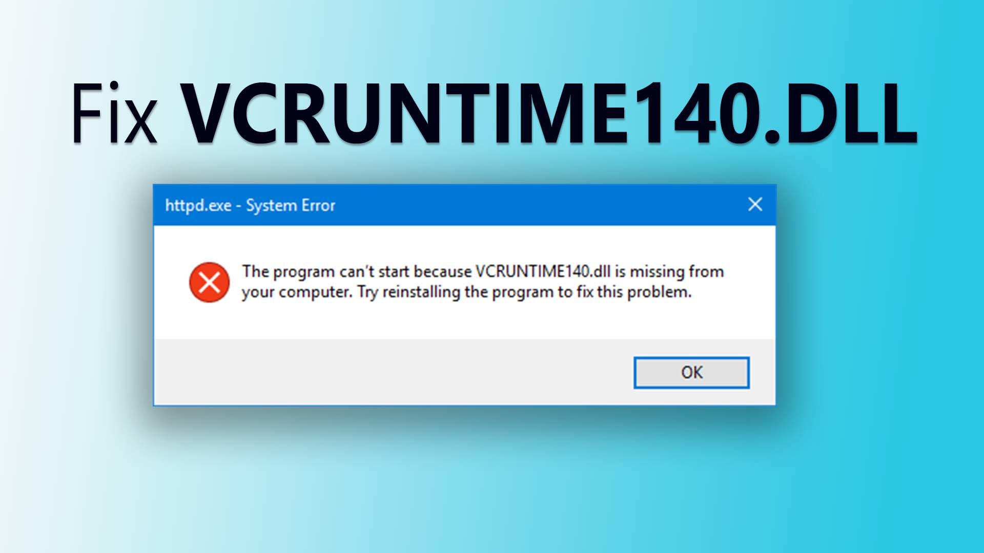 How to fix vcruntime140_1.dll error in windows